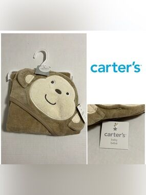 🆕CARTER’S - NWT - INFANT HOODED MONKEY TOWEL